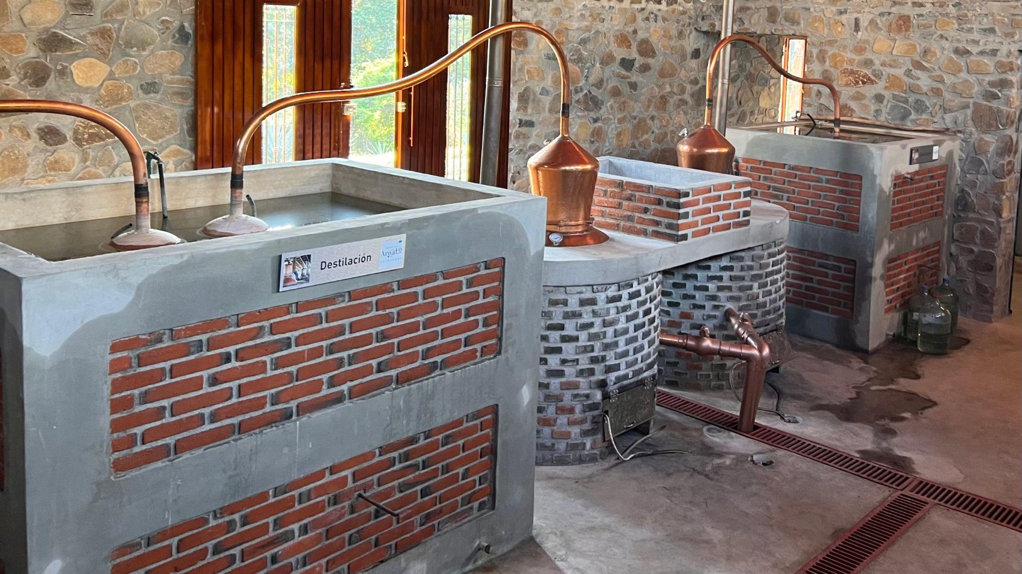 Conical artisanal oven made of volcanic rock at Mezcal Argato distillery